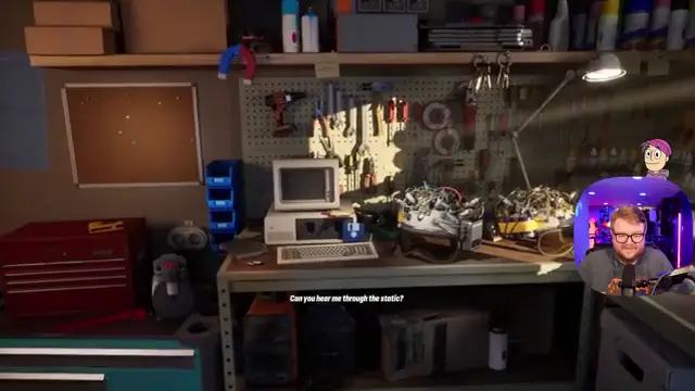 Two WheelMates RC cars pressing a co-op switch together in an early house room